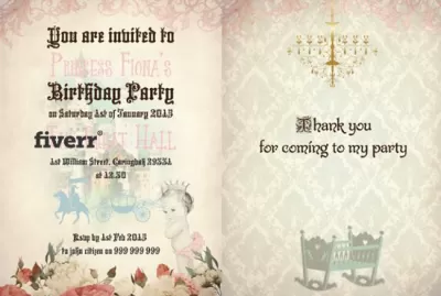 I will do custom wedding invitation, baby shower invitation or birthday invitation