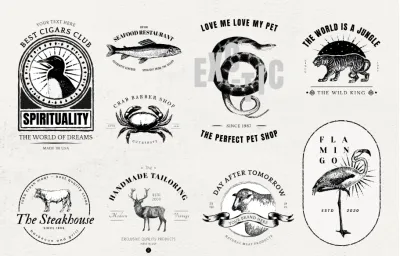 I will create a stunning hand drawn logo with vintage illustration