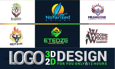 I will do elegant minimalist 2d 3d logo design