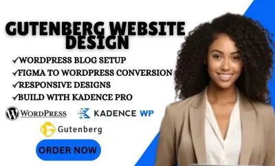 I will build design wordpress website by kadence gutenberg spectra blocks elementor pro