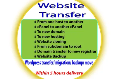 I will transfer or move your any website to new host or domain