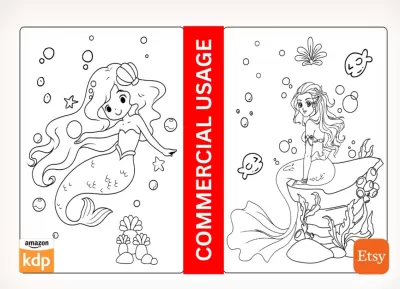 I will design cute animals, stickers, mermaid character for wallart