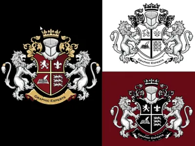 I will design heraldic, modern luxury logo with hand drawing