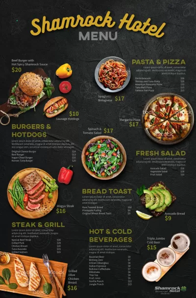 I will create professional restaurant menu card design