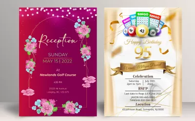 I will design invitation, wedding, birthday and greeting card