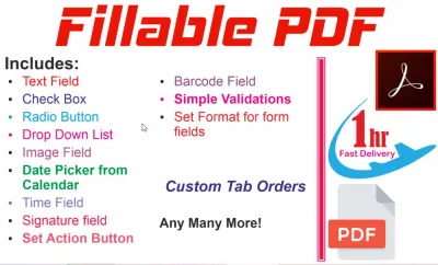 I will create fillable pdf forms professionally
