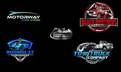 I will do outstanding modern auto detailing car wash logo