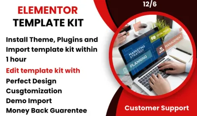 I will install, import, and customize envato elementor template kits