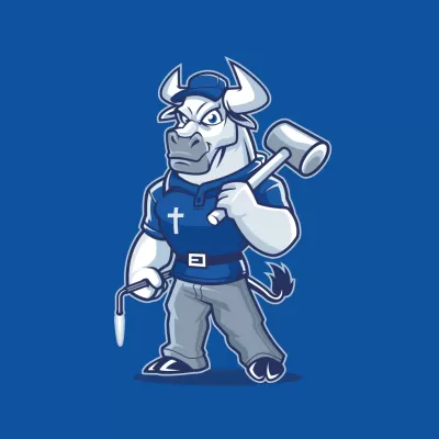 I well Awesome Mascot, Character, illustration And Cartoon Logo Design