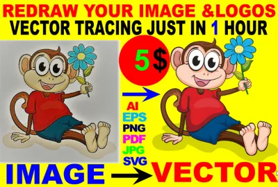 I will vector tracing, redraw, redesign and convert to vector logo