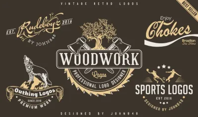 I will design a retro vintage logo