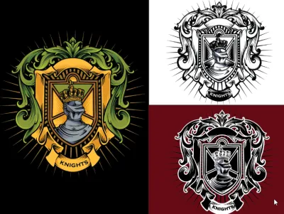 I will design heraldic, modern luxury logo with hand drawing