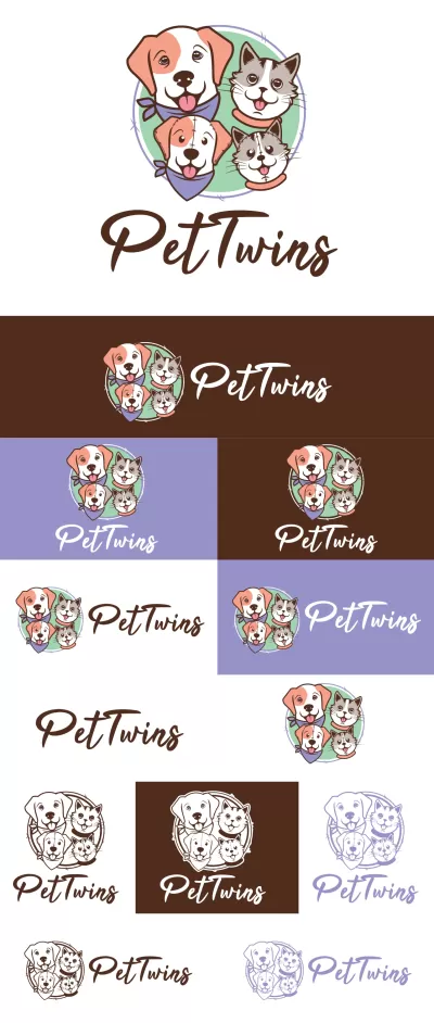 I will creative custom line animal, pet logo design