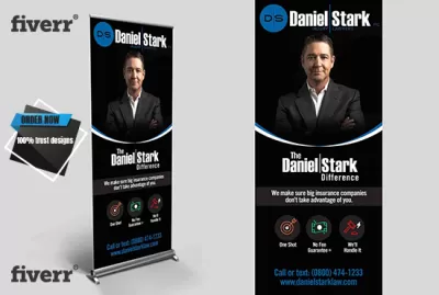 I will design creative roll up banner, retractable banner