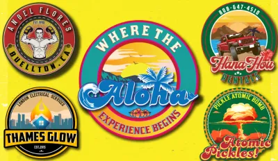 I will do badge vintage illustration retro logo design and t shirt