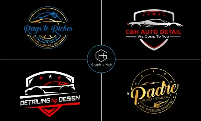 I will create luxury 2d,3d auto detailing and car wash logo