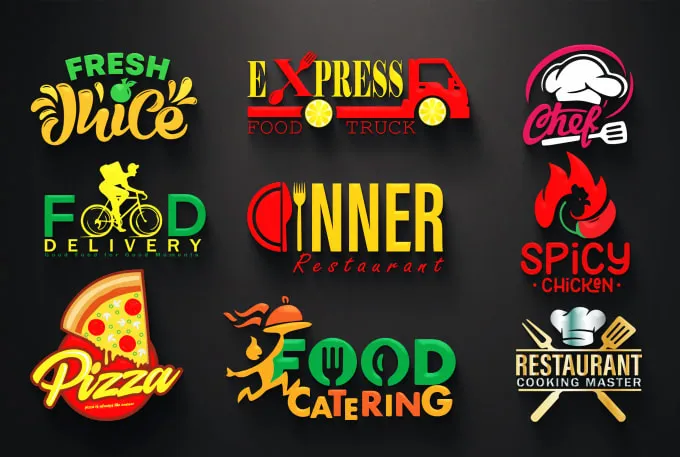 Fast food, BBQ, food truck and restaurant logo