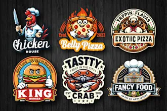Fast food, BBQ, food truck and restaurant logo